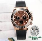 Clean Factory ROLEX Daytona Replica with Rose Gold Case 904L Steel 4130 Movement Gold Wrist Watch